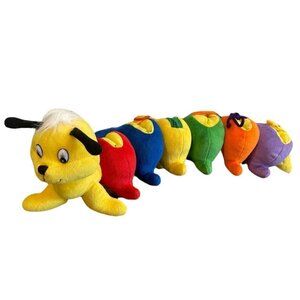 Edushape Toys 21” Caterpillar Dress-A-Pillar Plush Learning Toy Zip Buckle Tie